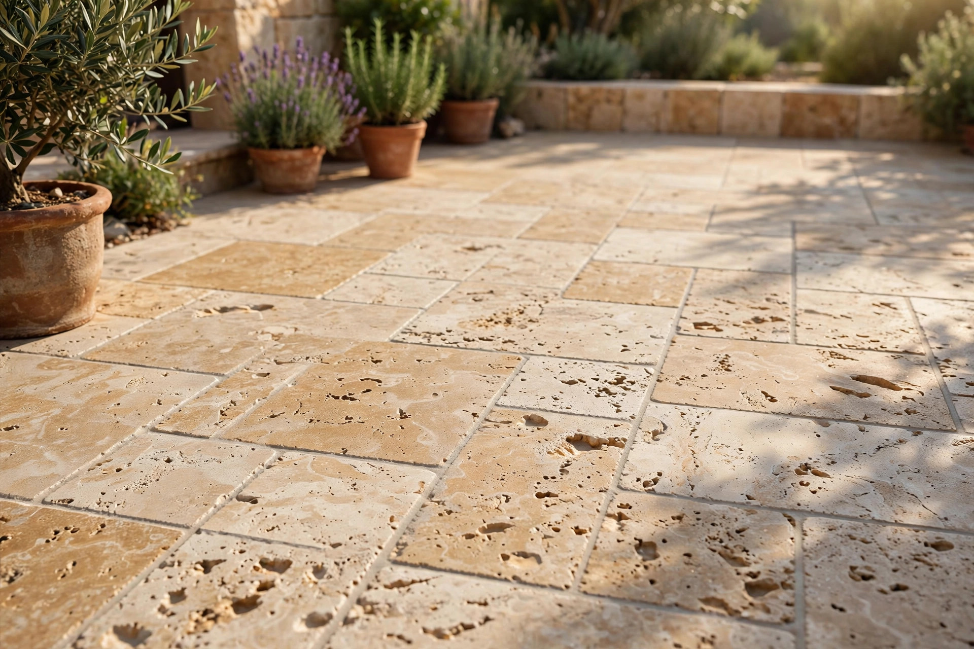 Restored marble floor with granite inlay — multiple natural stone types restored